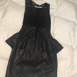 Bebe black leather and sheer